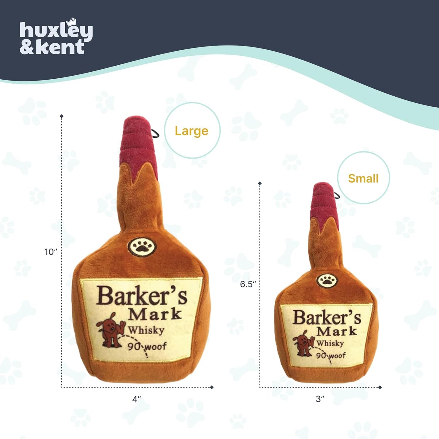 for Dogs - Barker'S Mark (Large) - Yappy Hour Power Plush Funny Dog Toy with Squeaker - Fun, Durable, and Safe - H&K Squeaky