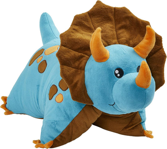 Triceratops Blue Dinosaur, 18" Stuffed Animal Plush Toy
